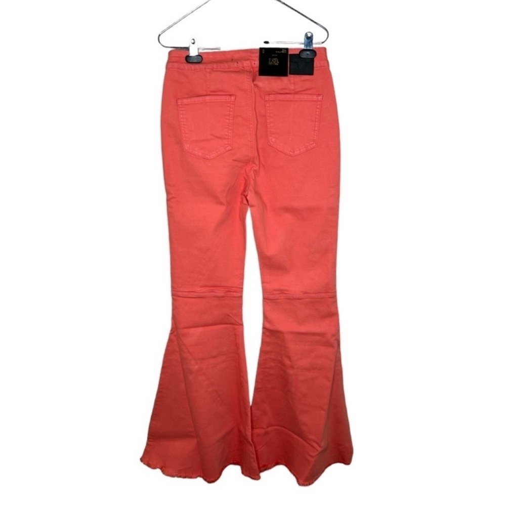 Lucky & Blessed Women's High Rise Coral Flare Jeans - Picture 7 of 9